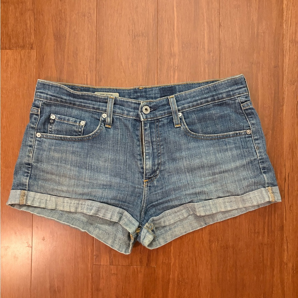 AG denim shorts “the pixie roll up short”